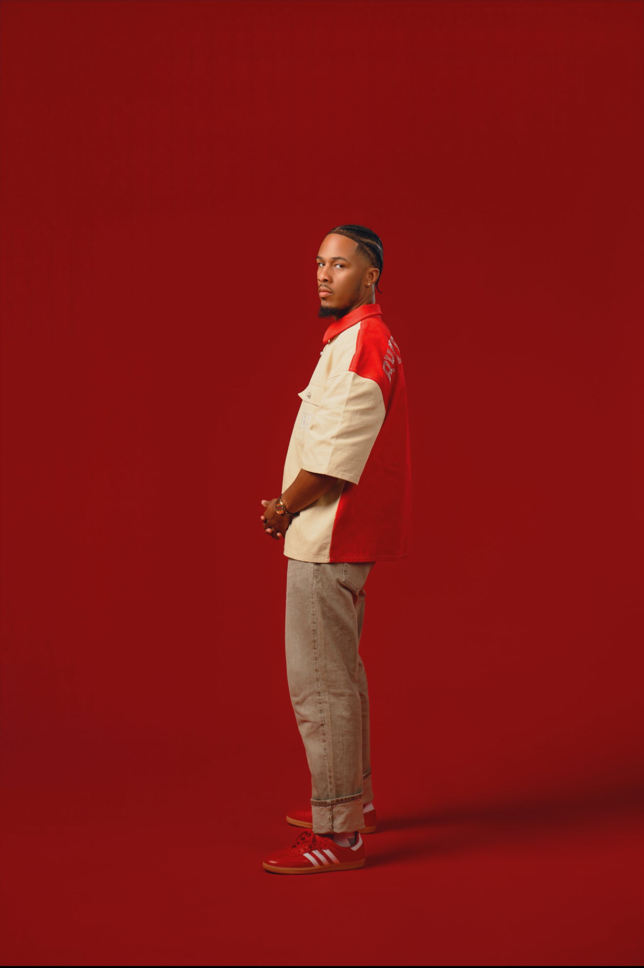 Fire Red Denim Shirt