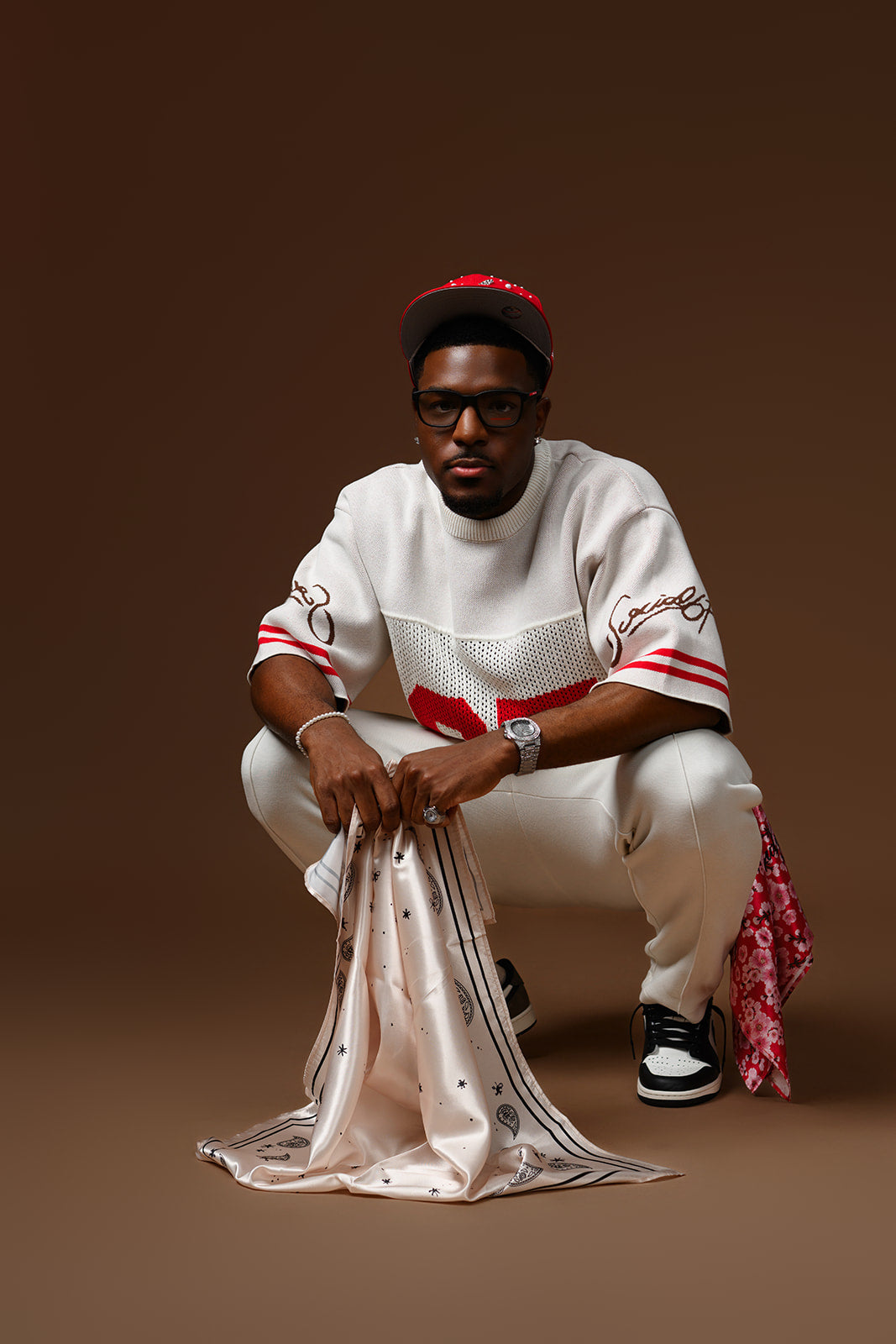 Off White Paisley Scarf