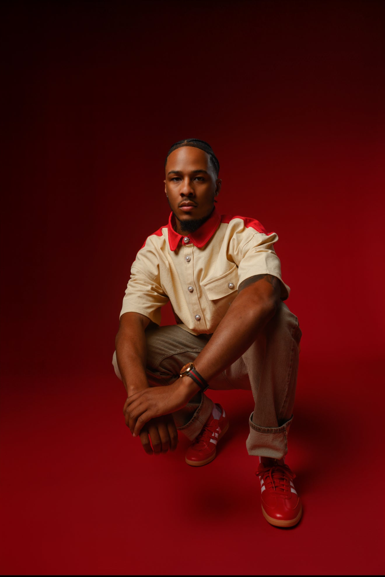 Fire Red Denim Shirt