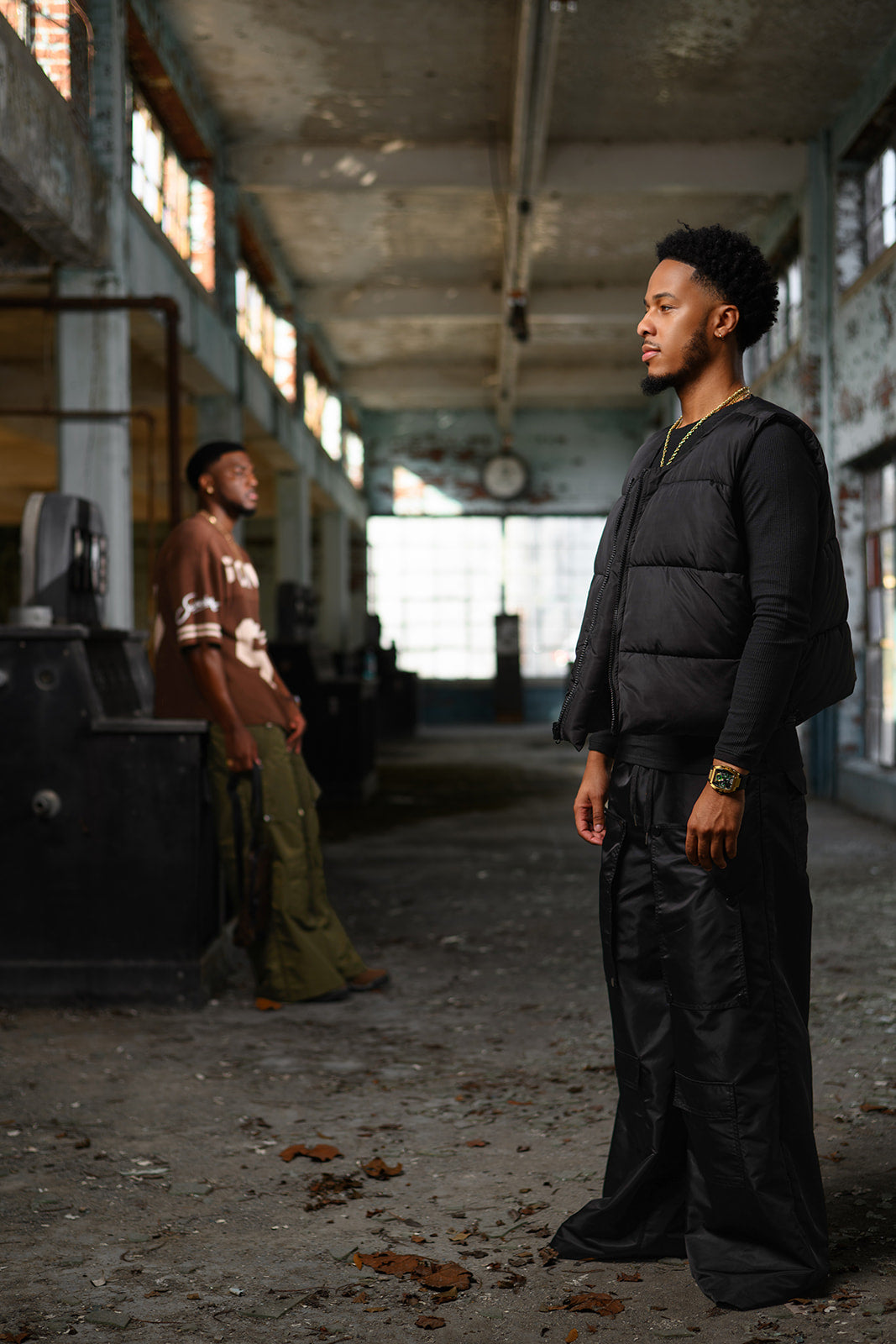 Black Jumbo Leg Cargo Pants