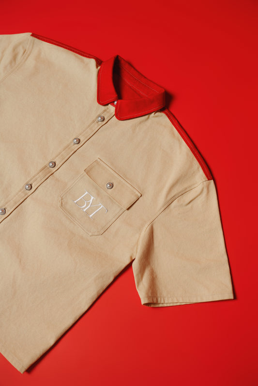 Fire Red Denim Shirt