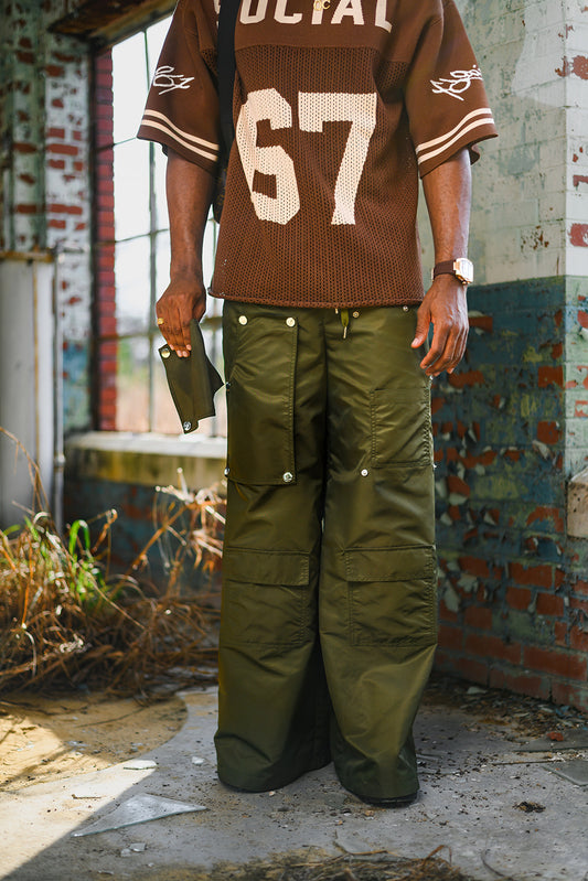 Olive Green Jumbo leg Cargo Pants
